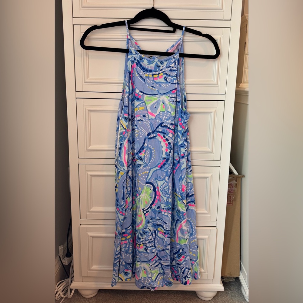 Lilly Pulitzer Blue and Pink Patterned Cover-Up